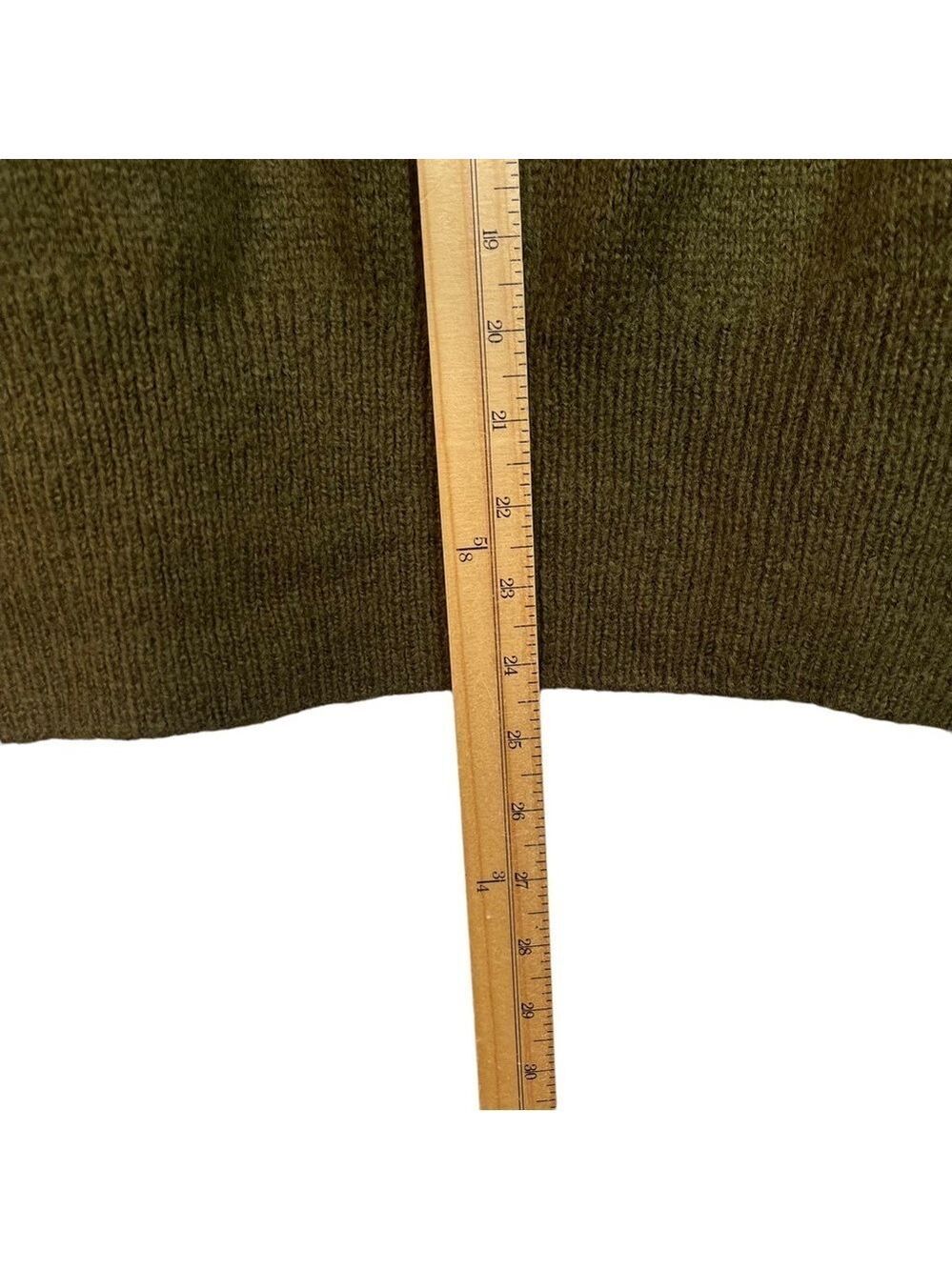 MNG Mango Green Knit Wool Blend Long Sleeve Crew Neck Sweater Size Medium - Picture 16 of 16